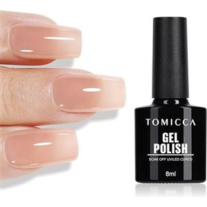 TOMICCA Smalto gel rosa nudee, 8 ml, smalto UV Soak Off, smalto gel per nail art, manicure fai da te UV, regalo