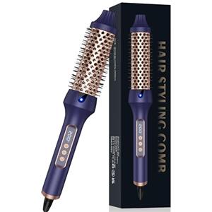 OKWRAP Thermal Brush, 3 in 1 Thermal Brush Spazzola termica 38 mm, spazzola rotonda display LCD 120-210 ℃, Usato Come Spazzola Lisciante, Arricciacapelli Spazzola, Spazzola Capelli Ricci a Doppia