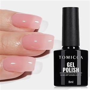 TOMICCA - Smalto gel UV per unghie, rosa, 8ml, smalto per unghie per lampada UV o LED, per manicure