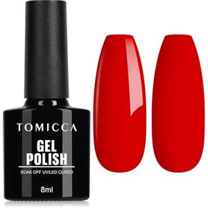 TOMICCA Smalto UV rosso, 8 ml, gel UV LED Soak Off Manicure Gel Lacquer Varnish