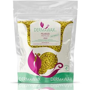 DERMAWAX 1 kg Dermawax Argan Cera Ceretta Brasiliana perle di cera depilatoria senza strisce Cera depilatoria calda professionale per uomo e donna a bassa temperatura depilazione indolore