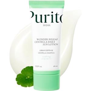 PURITO SEOUL Wonder Releaf Centella Lozione solare quotidiana, SPF50+ PA++++, Centella coreana, non bianca, lenitiva, lozione solare per il viso, K-Beauty