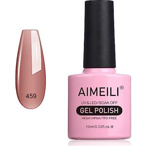 AIMEILI Smalto Semipermente per Unghie in Gel UV/LED Soak Off Nudo Pink Bianco Smalto Semipermanente Smalto Long-lasting Manicure Colori - (459) 10ml