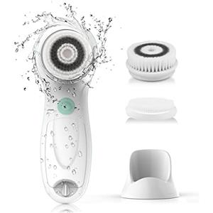 TOUCHBeauty Spazzola per il Pulizia del Viso Elettrica,TOUCHBeauty Spazzola Pulizia Viso con 3 Testine e 2 Modalità Velocità per Esfolianti Pelle e Rimuove Punti Neri AG-0759DEU(Bianco)