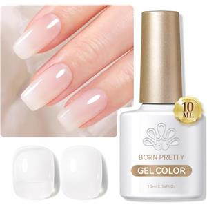 BORN PRETTY Smalto Semipermanente Bianco Latte, 10ML Trasparente Lattiginoso Gel per Unghie Bianca Colori Arte Manicure Francese Naturale