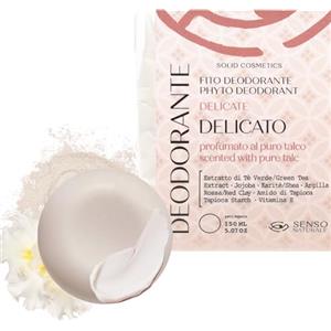 Senso Naturale Deodorante Solido Delicato 100% Naturale Bio, Profumo Puro Talco con Estratto di Tè Verde, Riduce la Formazione di Molecole Maleodoranti, Protegge, Idrata, Lenisce