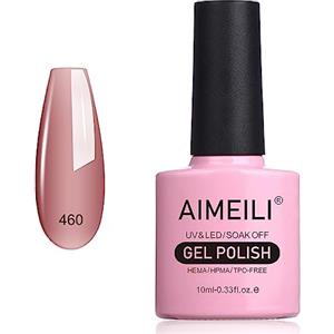 AIMEILI Smalto Semipermente per Unghie in Gel UV/LED Soak Off Nudo Pink Bianco Smalto Semipermanente Smalto Long-lasting Manicure Colori - (460) 10ml