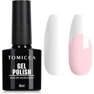 TOMICCA - Smalto gel UV, per manicure fai da te, bianco, 8ml