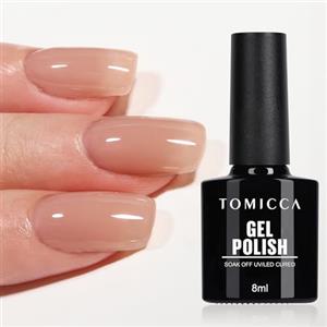 TOMICCA - Smalto gel UV per unghie, nude, 8ml, smalto per unghie per lampada UV o LED, per manicure