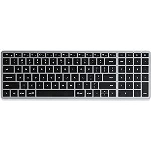 SATECHI Slim X2 Tastiera Wireless Bluetooth Retroilluminata con Tastierino - Multi-Dispositivo-Macbook Pro/Air M2/M1,iPad Pro/Air M2/M1,Mac Mini M2 (Grigio Siderale, Layout Inglese Stati Uniti QWERTY)