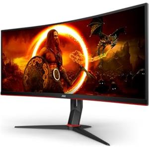 AOC Gaming CU34G2XP - WQHD Curved Monitor da 34 pollici, 180 Hz, FreeSync Prem., HDR400 (3440x1440, 1ms GtG, HDMI, DisplayPort, USB Hub) nero-rosso