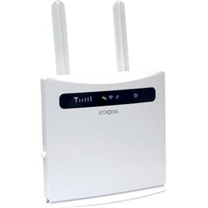 STRONG 4ROUTER300V2 LTE fino a 150 Mbps, Wireless N300Mbps, Router WiFi con Slot per Sim, 4 Porte LAN, Cat 4, Modem 4G Sim. Funziona con qualsiasi operatore. Bianco.