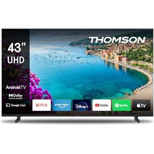 Thomson 43 Pollici (109 cm) UHD TV Smart Android TV (WLAN, HDR, Triple Tuner DVB-C/S2/T2) - 43UA5S13-2023