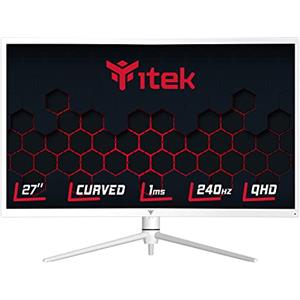 Itek Monitor GGC - 27 Pollici, Curvo R1000, Risoluzione WQHD 2560x1440, Pannello VA da 240Hz, Schermo 16: 9, Risposta 1ms OD, Collegamenti 2xHDMI e DP,Type- C, USB, HDR1000, Adapt Sync