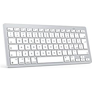 OMOTON Tastiera Bluetooth per Mac OS, Tastiera Wireless Compatta per Macbook pro/air, imac, Mac mini, Mac pro, QWERTY IT-Layout, Argento