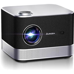 Aurzen Boom 3 Proiettore Netflix Ufficiale Dolby Videoroiettore 4K Supporta Auto Focus Keystone, Proiettore WiFi Bluetooth 500 Ansi Projector Full HD 1080P Nativo, Altoparlanti da 36 W, Nero