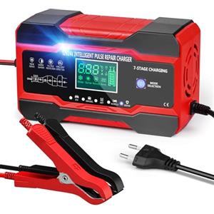 YDBAO 10A Caricabatteria Auto di Carica 12V/24V Caricabatterie Auto 5 modalità Caricabatteria Auto di Carica Mantenitore di Carica Auto Moto con Schermo LCD Touch Multi Protezioni per Auto Moto AGM