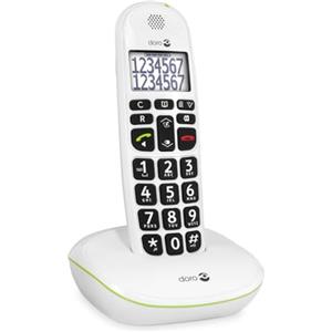 Doro PhoneEasy 110 Telefono Cordless DECT per Anziani - Telefono Portatile - Telefono Fisso - Cordless Casa - Tasti Grandi Parlanti - Interfono - Audio Amplificato [Versione Italiana] (X 1 / Bianco)