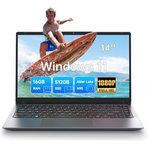 ALLDOCUBE da 14 Pollici Laptop, SSD Da 16GB RAM 512GB N95 (fino a 3,4 GHz), Laptop Da Gioco Win 11 IPS FHD 1980 * 1080 Con Membrana Tastiera Italiana, Dual WiFi BT5.0 Da 12000 mAh Portatile Laptop