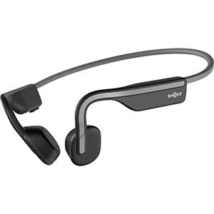 SHOKZ Auricolari SHOKZ OpenMove a conduzione ossea, auricolari sportivi Bluetooth open-ear con microfono, cuffie wireless impermeabili IP55 per corsa e allenamento, autonomia 6 ore, adesivi, Grigio