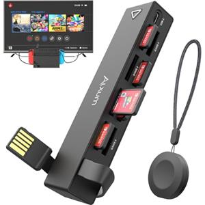 Alxum 8 IN 1 Switch Game Card Reader, versione aggiornata Switch Game Switcher con telecomando Online Switching 8 giochi, Multi Game Card Switcher per Nintendo Switch/Switch OLED