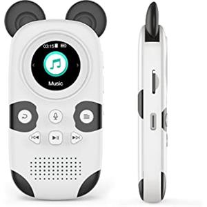 Ruizu Lettore MP3 da 64 GB per bambini Bluetooth 5.0 con altoparlante per cuffie Supporta radio FM, sveglia, registrazione con un solo tasto, funzione cronometro