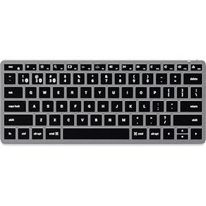 Satechi Slim X1 Tastiera Wireless Bluetooth Retroilluminata - Sync Multi-Dispositivo - per M2/M1 Macbook Pro/Air, M2/M1 iPad Pro/Air, M2 Mac Mini (Grigio Siderale, Layout Inglese Stati Uniti QWERTY)