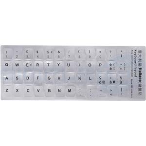 Simpletek - Adesivi per Tastiera Layout Italiano ITA QWERTY 1,5x1 Cm | Colore Grigio Argento Lettere Nere | Tasti Adesivi per Notebook Tastiere | Cambio Layout