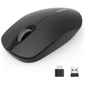 Inateck Mouse Wireless Silenzioso 2.4G con ricevitori USB-A e Type-C, DPI1500, per Notebook, PC, Laptop, Computer, MacBook, MS02001 Nero