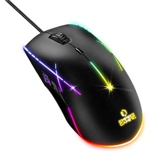 EMPIRE GAMING - X-Blades Mouse Gamer con filo - Ambidestro - Retroilluminazione LED RGB - Ergonomico - 6400 DPI 1000 Hz - 7 pulsanti programmabili - Software incluso