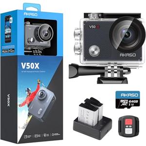 AKASO V50 X Action Cam con 64GB microSDXC U3 Scheda di Memoria