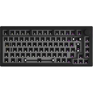 Akko 5075S Kit tastiera meccanica, tastiera da gioco Barebone cablata, supporta programmabile QMK/VIA, layout ISO 75%, montaggio con guarnizione, accessorio per la riduzione del rumore (Nero)