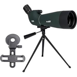 Svbony SV28PLUS Cannocchiale con Treppiedi Smartphone Adapter, 20-60x80mm con A5 Rosso Bordeaux FMC BAK4 Impermeabile, Telescopi Spotting Scope per Adulti tiro a segno Tiro con l'arco