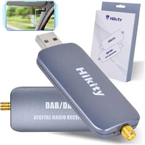 Hikity Adattatore DAB per Autoradio Android Antenna Radio DAB+ Ricevitore Digitale DAB Adattatore Sintonizzatore Radio Portatile Ricevitore DAB