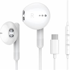 BENEWY Cuffie USB C per iPhone 16 15 Plus Pro Max iPad Pro Cuffie Type C con Microfono Hi-Fi Stereo Auricolari USB C con filo In-Ear Cuffie per Samsung S24 S23 S22 S21 S20 A54, Google Pixel 9 8 7 6A, OnePlus