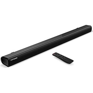 LEFANDI TV Soundbar, Cassa PC Soundbar Bluetooth 5.0 Suono Surround 2.1 Canali, Wireless Altoparlanti Telecomando con AUX, HDMI ARC, USB, Coassiale, Ottico, per TV, Computer, Laptop, Tablet, Nero