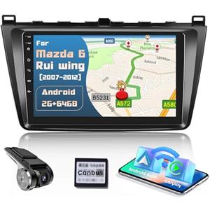 Hikity 2+64GB Hikity Autoradio Android Wireless CarPlay con Dashcam per Mazda 6 Rui Wing 2007 2008 2009 2010 2011 2012, 9