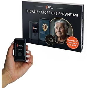 PAJ GPS - EASY FINDER 4G Mini localizzatore GPS per Bambini, Anziani, Oggetti - GPS Tracker Ultraleggero, Tracciamento in Tempo Reale, Batteria fino a 14gg (Standby), Allarmi Impostabili via App