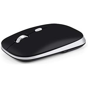 PINKCAT Bluetooth Mouse Senza Fili, 2.4G Mouse Ottico Slim, Design Portatile e Click Silenzioso, per Laptop, PC, Mac, Ufficio Linux, Nero