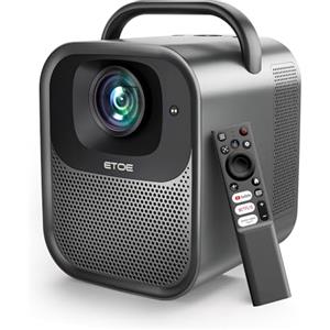 ETOE Seal Pro Proiettore 4K, Proiettore Portatile con 1000 ANSI Lumen, 200 Pollici, Google TV, Certificato Netflix, Autofocus e Correzione Trapezoidale Automatica, 2 x 10W Altoparlanti-nero