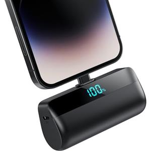 Feob Mini Power Bank per iPhone, 5200mAh 20W PD Caricabatterie Portatile Ultra Compatto Powerbank Batteria Esterna con LED Display Compatibile con iPhone 14/14 Pro Max/13 Pro/13/12/11/XR/XS/8/7/6s Ecc