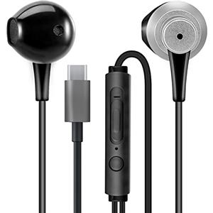 MAS CARNEY TH4 Cuffie con Filo USB di Tipo C, Auricolare USB C, Auricolari con Microfono per Samsung S20, Huawei P30 P40, OPPO, Honor, Google Pixel e altri Smartphone con Interfaccia di Tipo C- Nero