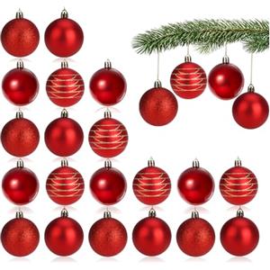 com-four® 24x Palline per Albero di Natale - Palline per Albero di Natale in plastica per Natale - Decorazioni per Albero di Natale - Decorazioni per Albero di Natale - Palline di plastica