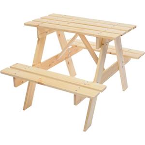 TIMBELA Tavolo da Picnic per Bambini in Legno L81xL60xA50 cm - Gruppo Tavolo con panche M012-1