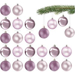 com-four® 24x Palline per Albero di Natale - Palline per Albero di Natale in plastica per Natale - Decorazioni per Albero di Natale - Decorazioni per Albero di Natale - Palline di plastica