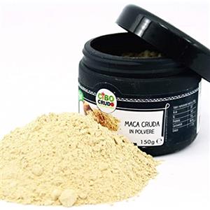 CIBO CRUDO crudo biologico vegan Maca in Polvere Cruda BIO - 150 g - Maca Peruviana Pura Al 100% Integratore Naturale Fonte di Antiossidanti, Vitamina C, Ferro, Calcio, Potassio, Energia