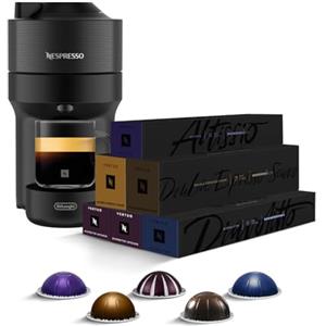 Nespresso De'Longhi Nespresso Vertuo Pop ENV90.B, Macchina Caffè a Capsule con Tecnologia Centrifusion, 4 Formati in Tazza, INCLUSE 60 CAPSULE, 1260W, Liquorice Nero