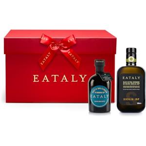 Eataly - Cesto Gastronomico con Olio Extravergine di Oliva Sicilia IGP e Aceto Balsamico di Modena IGP Delicato - Kit Olio e Aceto - Arricchisci i tuoi piatti con Eataly!