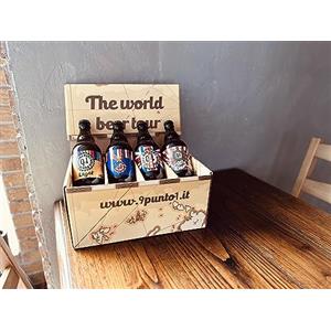 birra 9.1 BOX DEGUSTAZIONE GIRO DEL MONDO IN 8 BIRRE - 8 bottiglie di birra artigianale Italiana da 33 cl FORMATO da 8 differenti stili di birra, 1 bottiglia per ogni stile.