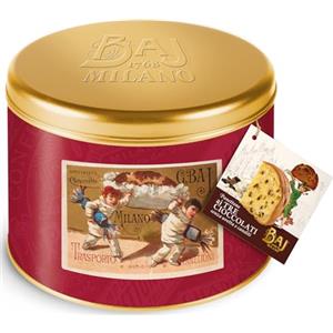 BAJ 1768 - Panettone Baj ai Tre Cioccolati (Al latte, fondente e bianco) - In scatola di latta con libretto storico